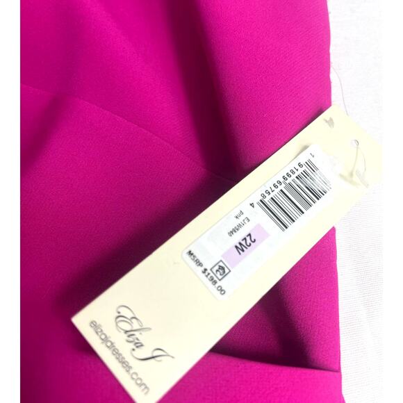 Eliza J Sleeveless Asymmetrical Hem Side Ruffle Sheath Dress | Plus 22W Pink - Picture 8 of 8